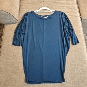 41 Hawthorn Teal Blue Casual Modal Blend Career Office Work Top Blouse Size XS